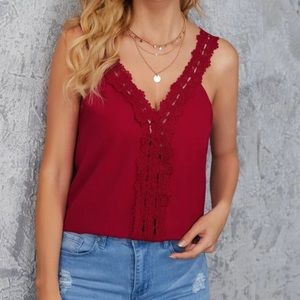 Boho lace detail cami top fall